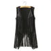 Sleeveless Faux Leather Women's Motorcycle Vest with Bohemian Suede Tassels and Fringe