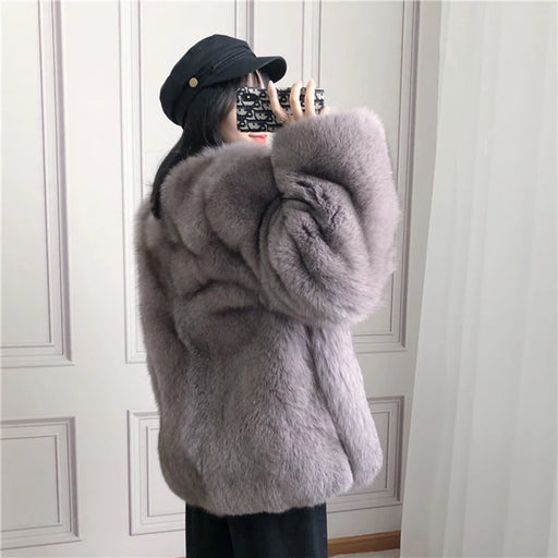 2020 Fur top natural fur coats fur jacket fox fur coat The whole piece of fox fur seamlessly connects with noble quality real