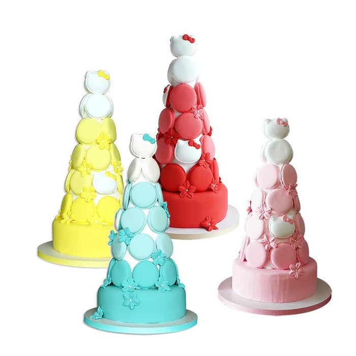 Charming Faux Macaron Display Towers - Elegant Decorative Molds for Events, Photography, and Retail Exhibits