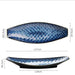 Ceramic Blue Fish Serving Tray - Elegant Centerpiece for Dining Excellence