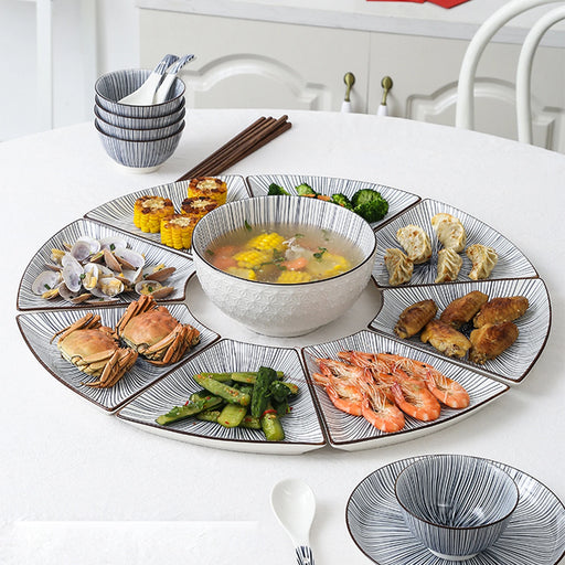 Elegant 9-Piece Porcelain Dining Set with 8 Soup Bowls (CZY-BS1030)