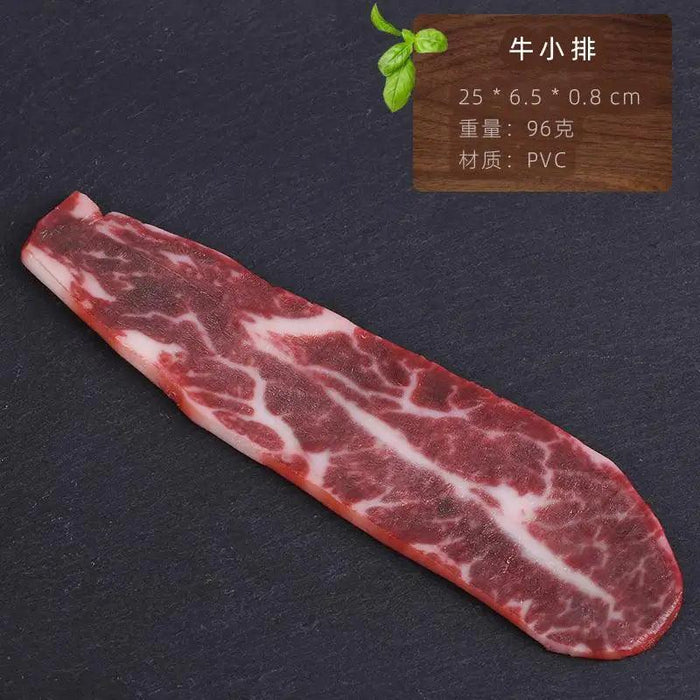 Lifelike Meat Replica Props for Photography and Home Decor - Realistic Steak, Pork, and Bacon Models