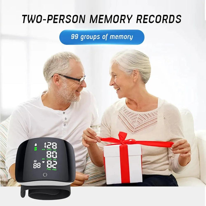 Smart Voice-Controlled Rechargeable Blood Pressure and Heart Rate Monitor with LCD Screen