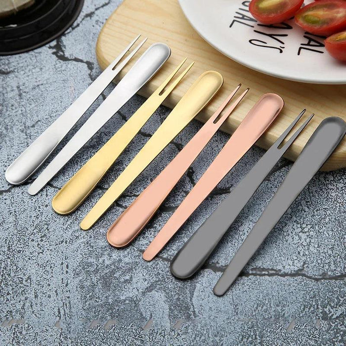 Elegant Stainless Steel Multi-Use Dessert and Fruit Forks - Japanese Style Cutlery for Dining