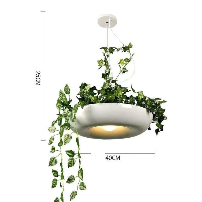 Modern Adjustable Iron LED Plant Pendant Lamp - Stylish Indoor Hanging Light for Home Decor