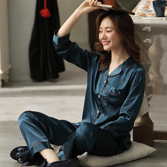 Luxurious Silk Satin Summer Loungewear Set - Chic Sleep Ensemble