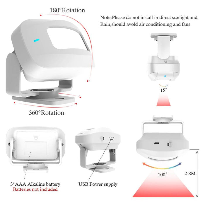 Smart Motion-Sensing Doorbell with 280m Detection Range for Ultimate Security Solutions