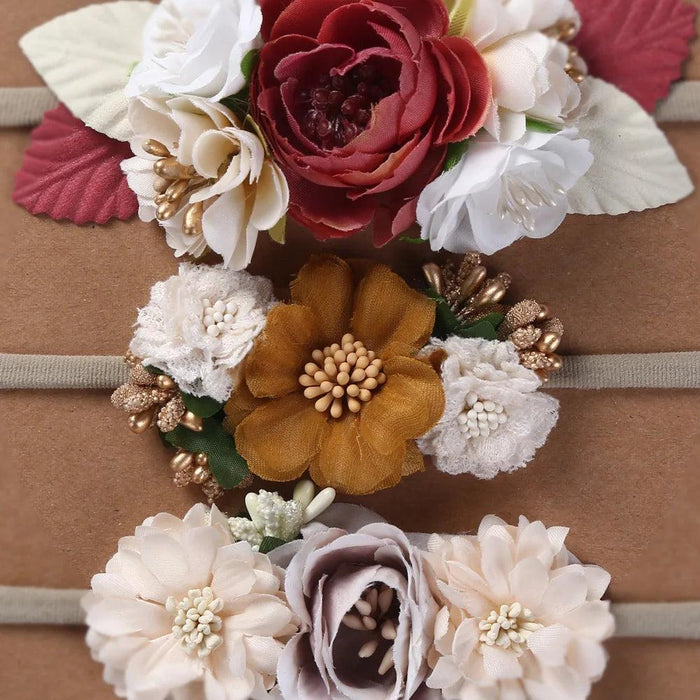 Adorable Pearl-Embellished Floral Headband Set for Babies - Ideal for Photography