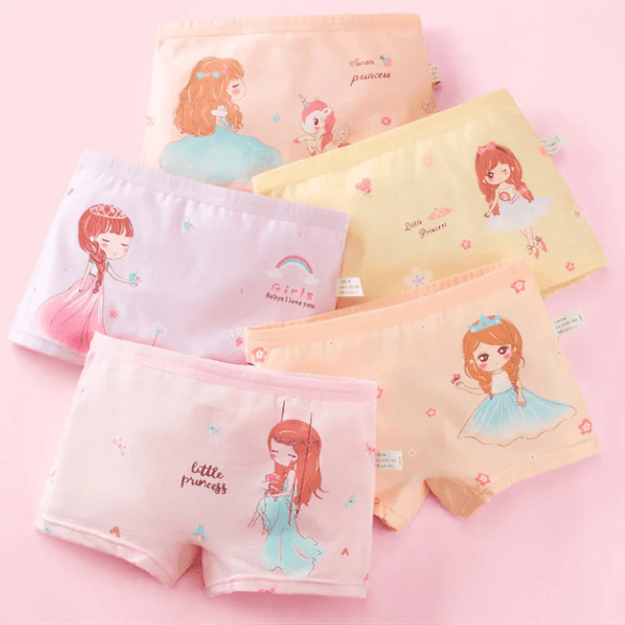 Adorable 5-Pack Cartoon Cotton Underwear Set for Toddler Girls Aged 2-10