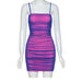 Enchanting Purple Mesh Backless Suspender Dress