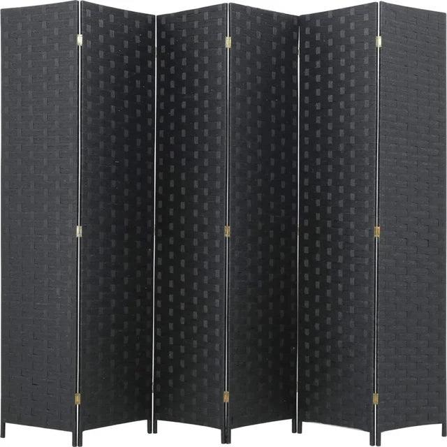 Elegant 6-Panel Wooden Folding Screen - Versatile Room Partition