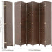 Elegant 6-Panel Wooden Folding Screen - Versatile Room Partition