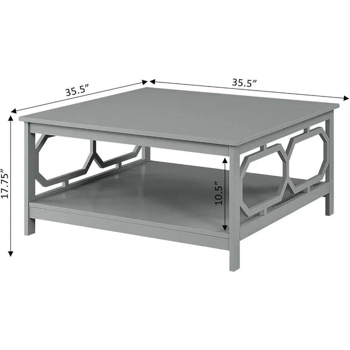 Sleek Gray Coffee Table with Hidden Storage and Ample Display Space