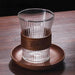 Sophisticated 300ml Transparent Glass Mug with Elegant Wooden Grip - Japanese-Inspired Drinkware for Coffee, Tea, and Beer