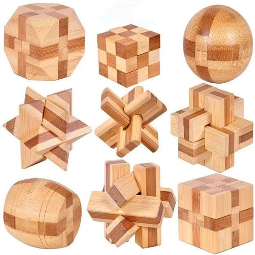 Bamboo Kong Ming Lock Puzzle - Creative 3D Logic Challenge for Kids