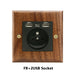 Sleek Black Walnut Electrical Panel with USB Ports, Adjustable LED Ambiance, and Contemporary Toggle Features