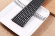 Sophisticated Black Fiberglass Chopsticks - Non-Slip Utensils for Sushi and Asian Dishes