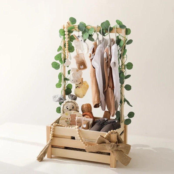 Elegant Wooden Baby Storage Basket for Nursery Organization and Celebrations