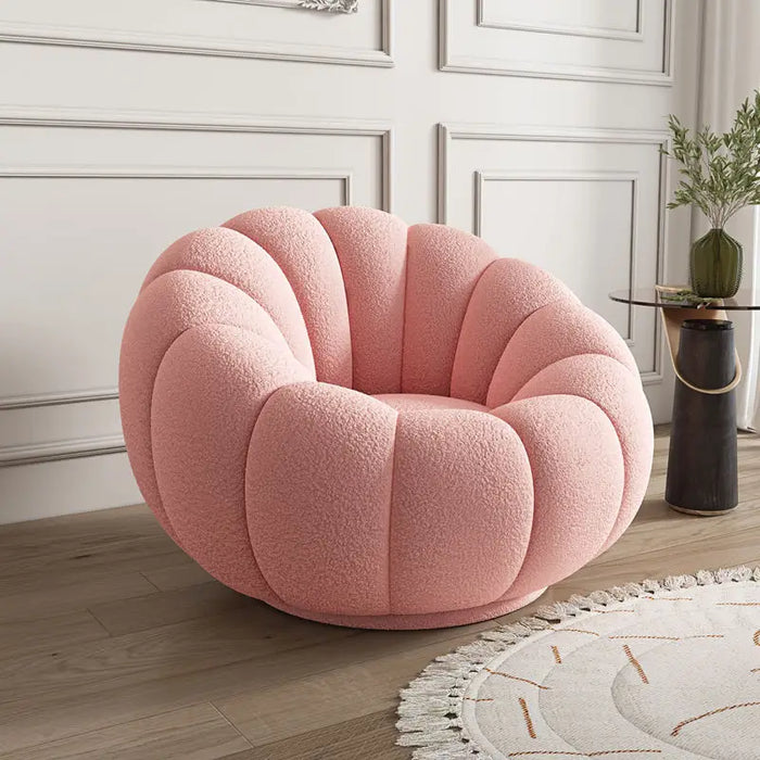 Versatile Rotating Pumpkin Plush Chair - Stylish Lounge Seating for Modern Spaces