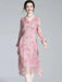 Chic V-Neck Puff Sleeve Mulberry Silk Dress with French Floral Print