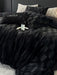 Luxury Black Plush Shaggy Bedding Set - 4 Piece Velvet Duvet Cover Collection