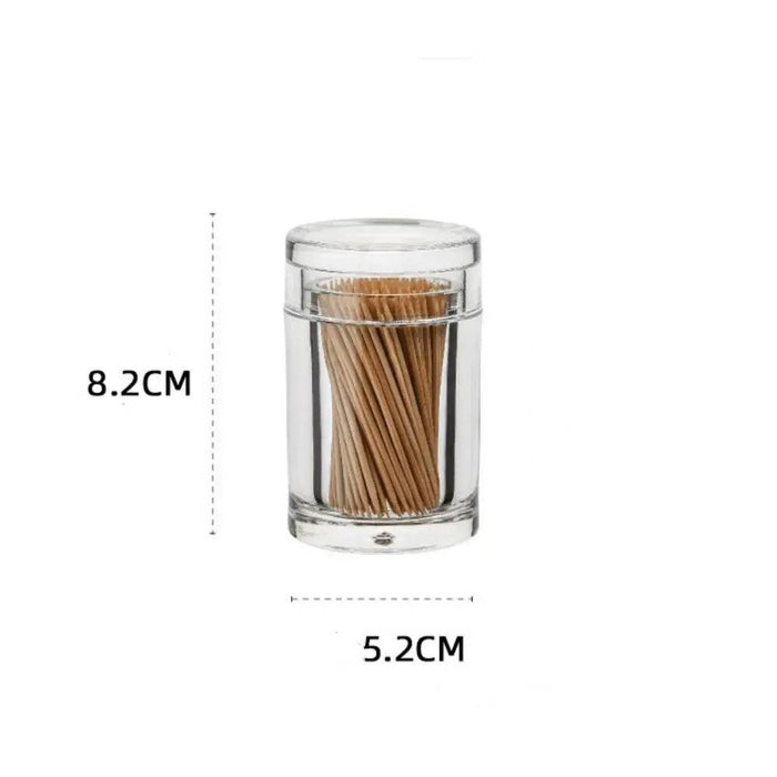 Elegant Clear Acrylic Toothpick and Cotton Swab Dispenser - Hygienic Organizer for Home and Hospitality