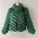 Elegant Reversible Women's Fox Fur Winter Jacket with Silk Lining