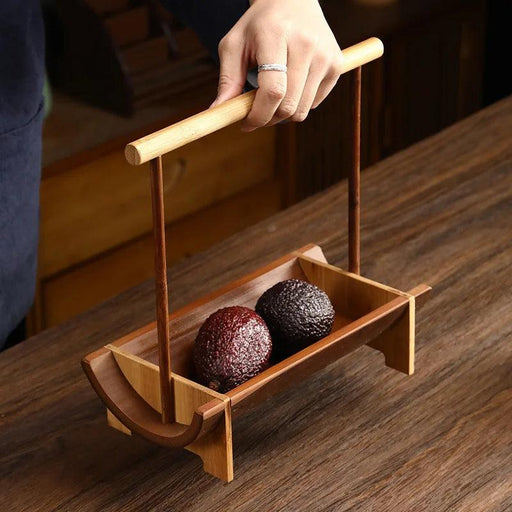 Elegant Bamboo Snack Tray for Dried Fruits and Desserts - Portable Refreshment Organizer