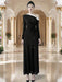 Autumn Dress with Distinctive Diagonal Collar and Lace-up
