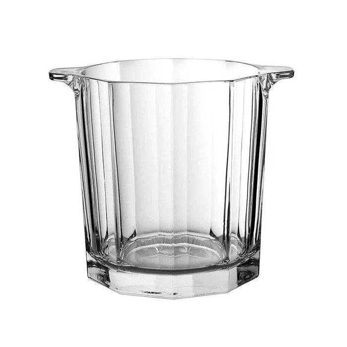 Sleek Crystal Ice Bucket with Champagne Holder - Luxurious Wine Chiller for Events and Bars