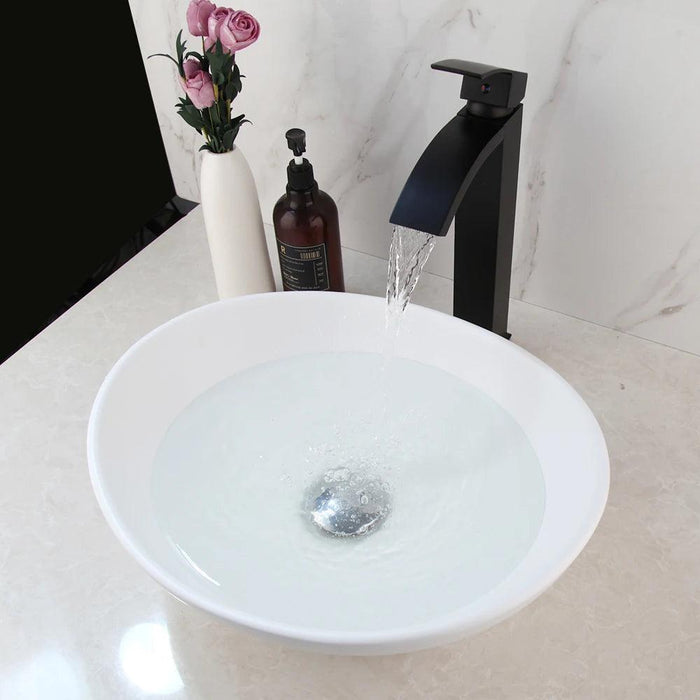 Artisan Hand-Painted Tempered Glass Sink Ensemble with Modern Chrome Faucet