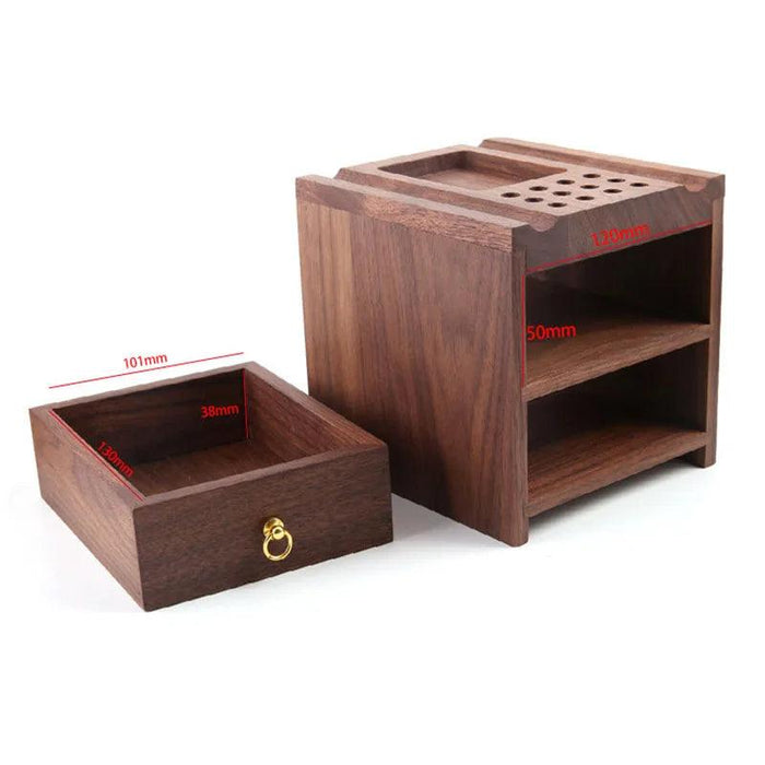 Elegant Walnut Craft Tool Organizer for Leather and Iron Projects