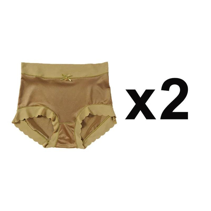 Premium 2-Pack Women's High-Waisted Seamless Satin Silk Briefs