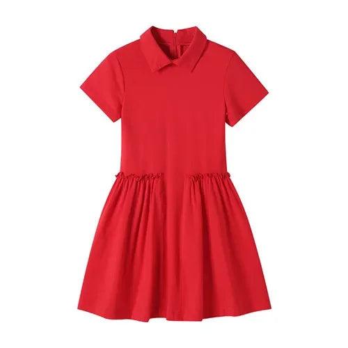 Charming Summer Ruffle Flare Dresses for Girls - Stylish Casual Uniforms