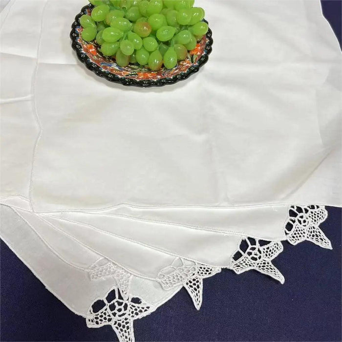 Elegant Floral Cotton Napkins - Set of 6 Handmade for Upscale Dining Experience