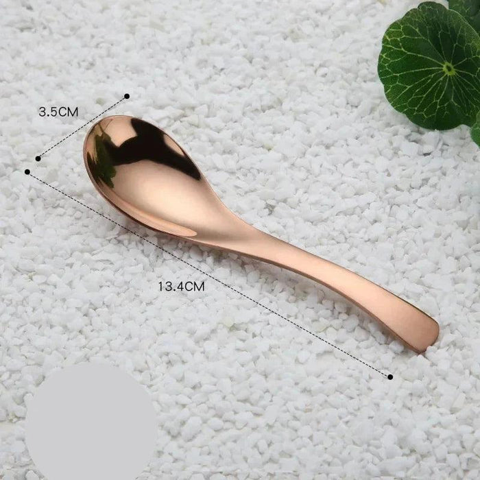 Elegant Multifunctional Japanese Stainless Steel Spoon for Soups, Desserts, and Beverages