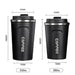 Smart Insulated Coffee Mug with LED Temperature Indicator - 380/510ml Stainless Steel Cup