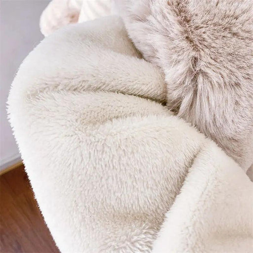 Elegant Fur-Hooded Batwing Poncho for Fashionable Women