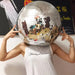 Sparkling 40CM Reflective Disco Ball Helmet with Versatile Visor for Parties and Cosplay