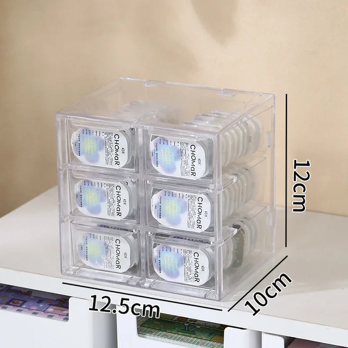 Acrylic Contact Lens and Jewelry Organizer Box with Dust-Proof Design