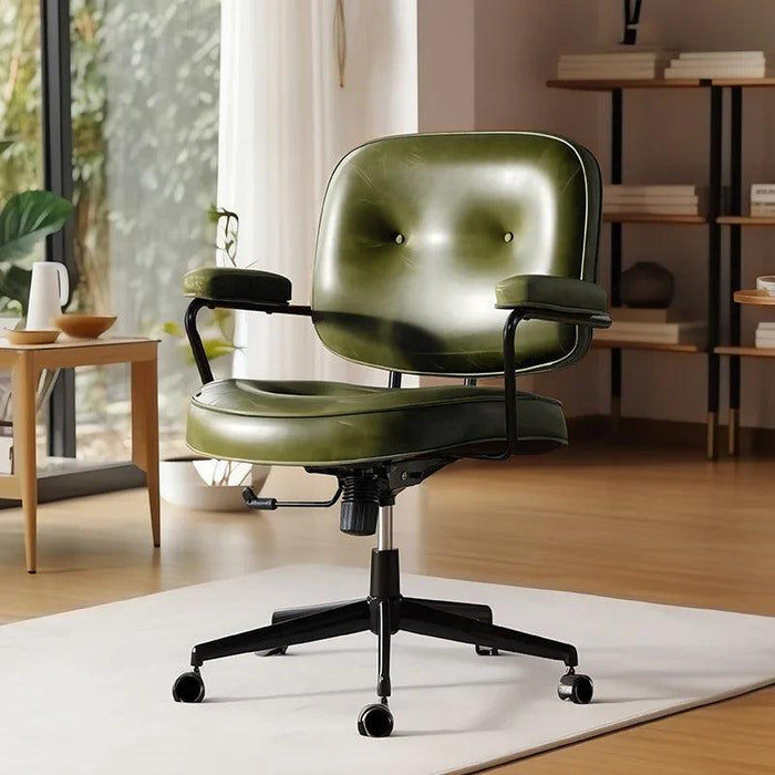 Vintage-Inspired Ergonomic Swivel Chair - Elevate Comfort and Aesthetics in Your Home Office