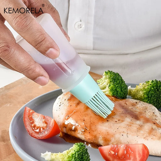 Silicone Oil Brush and Lid Kit for High Temperature Cooking and BBQ