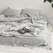 Elegant French Flax Linen Duvet Cover in Soft White