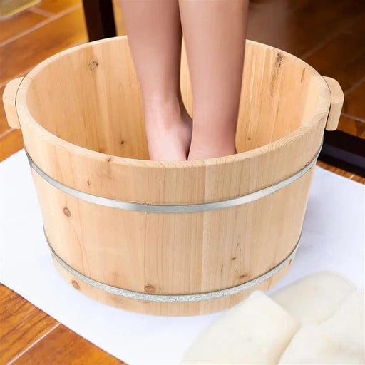 Luxury Solid Wood Foot Soaking Spa Bucket - Stylish Portable Foot Care Tub