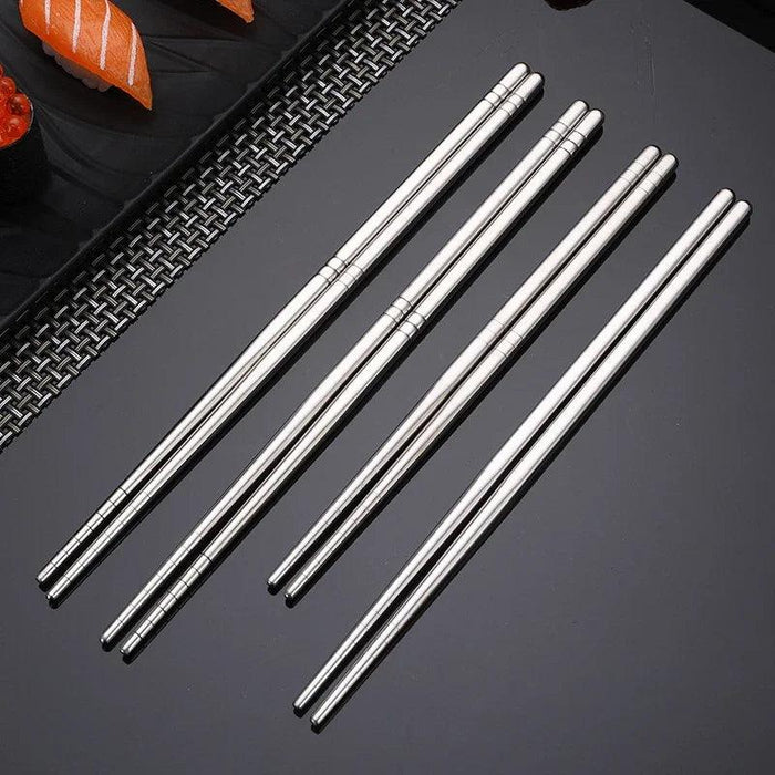 Elegant Stainless Steel Sushi Chopsticks with Enhanced Grip for Asian Cuisine