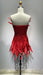 Crimson Elegance Feathered Night Out Dress - Luxe Edition