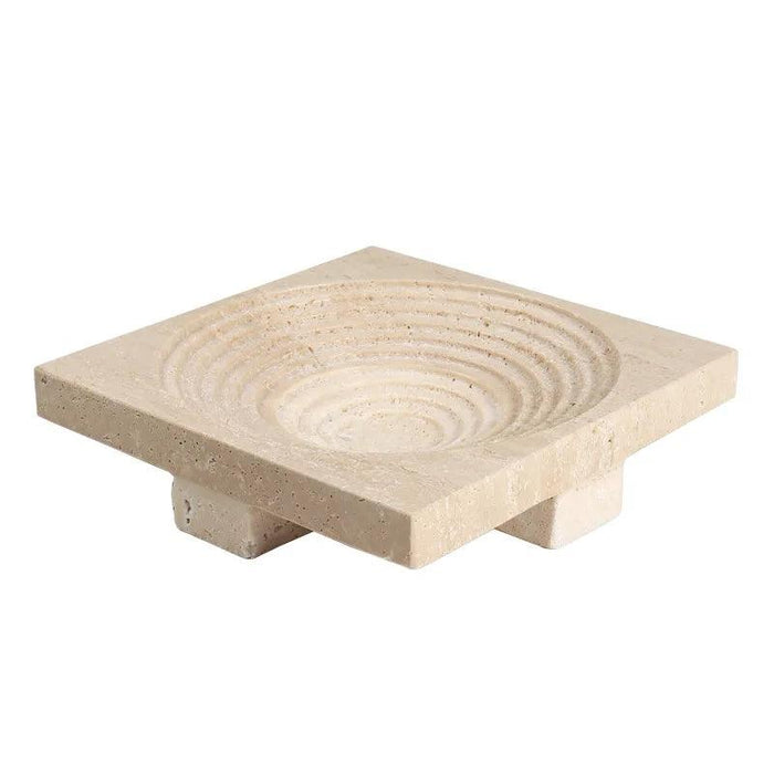 Travertine Tray: Elegant Minimalist Home Decor and Storage Essential