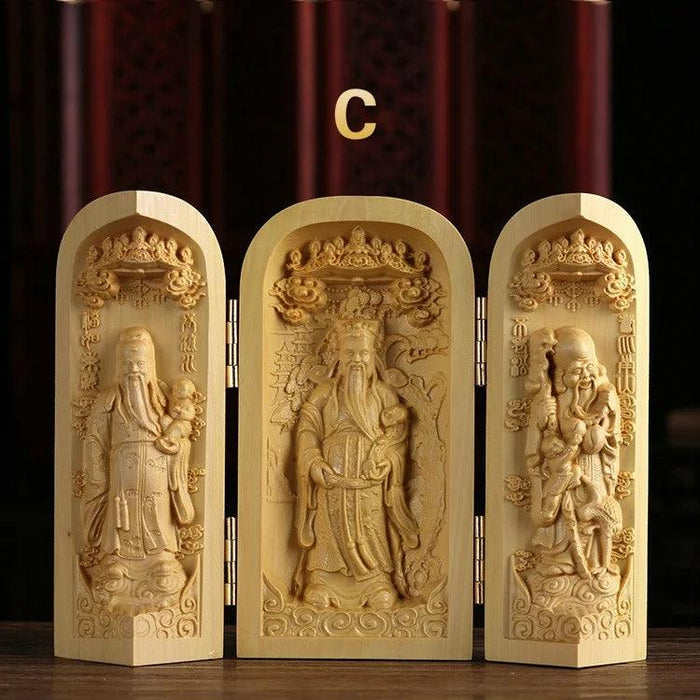 Exquisite Boxwood Carving of Thousand-Handed Guanyin with Elegant Packaging