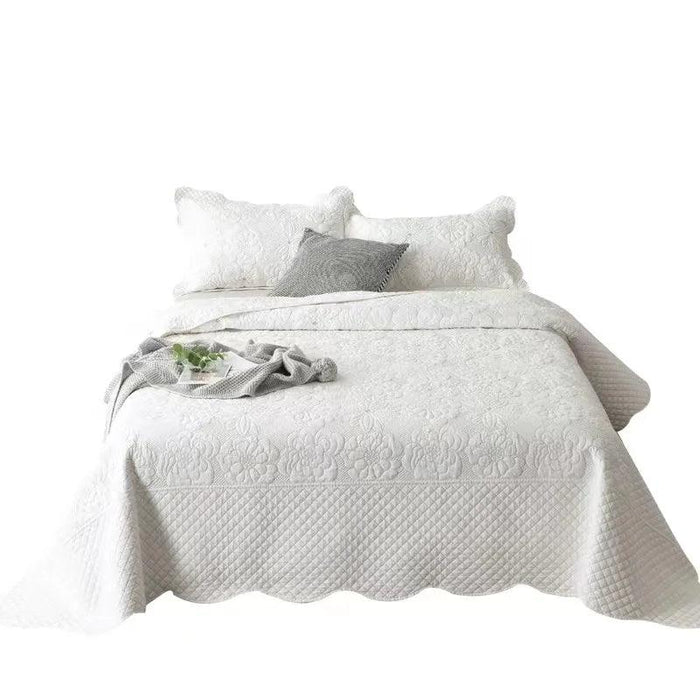 Elegant Euro-Style Embroidered Bedspread Set with Premium Cotton Filling - Versatile Summer Blanket and Mattress Cover