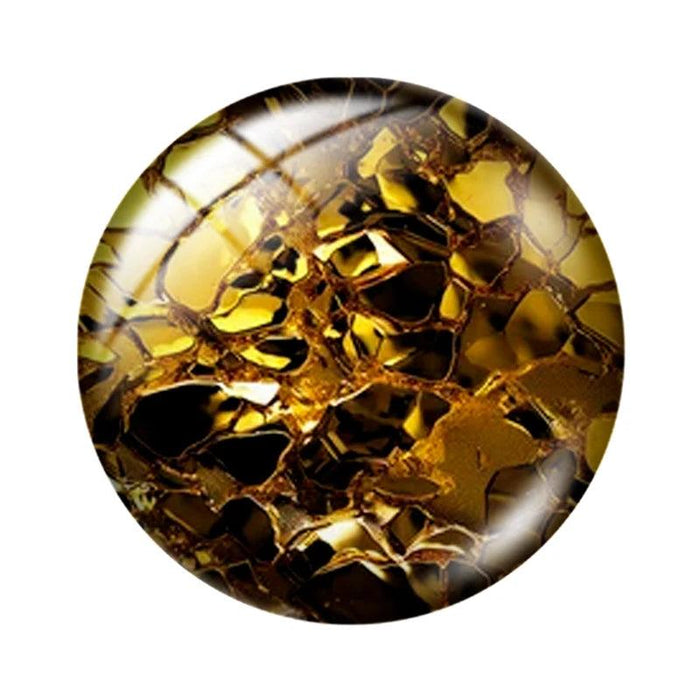 Luxurious Gold-Inspired Glass Cabochon Collection - 10 Distinct Sizes